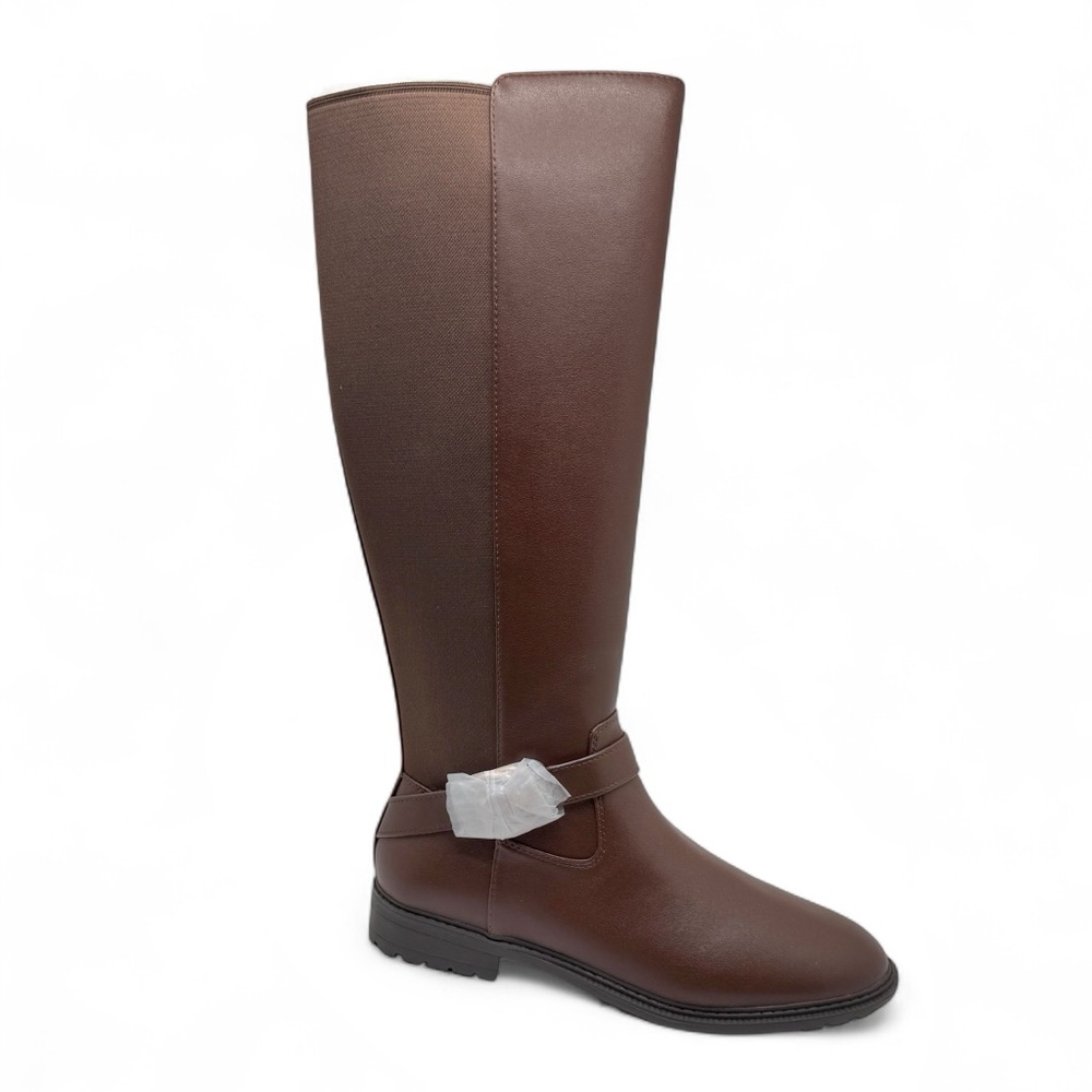 Coach Farrah Tall Riding Boots with Logo Buckle Walnut Size 10 - Picture 4 of 15